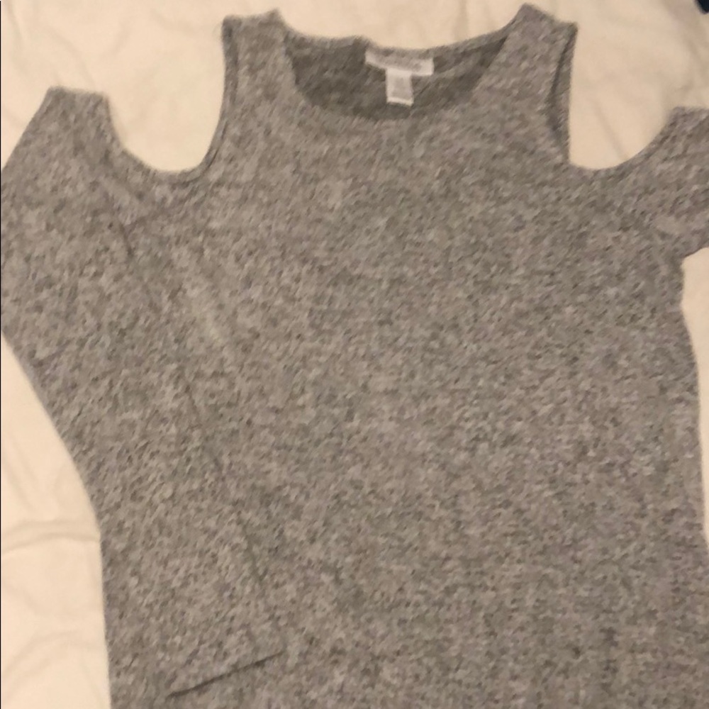 Cold shoulder maternity sweater